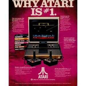 1982 Atari 2600 home video game console Vintage Print Ad (L16)